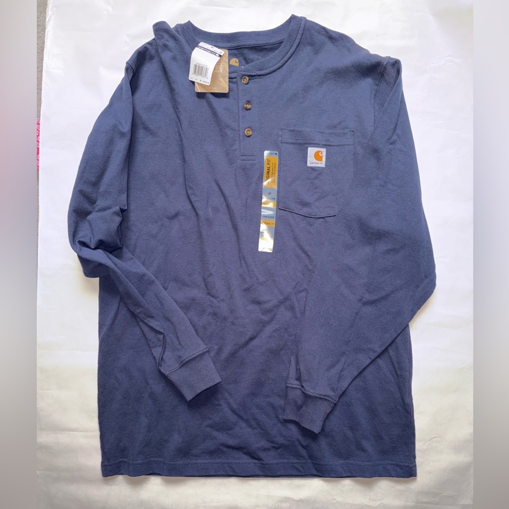 Carhartt Men's Navy Long Sleeve Henley